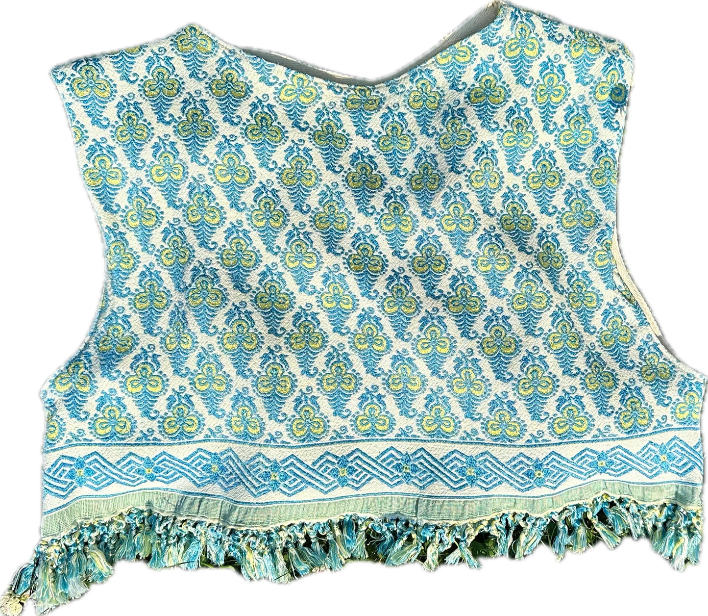 Handmade Vintage 70s sleeveless crop top with fringe