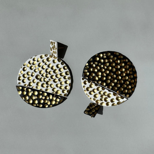 Gilded Mismatched Statement Earrings