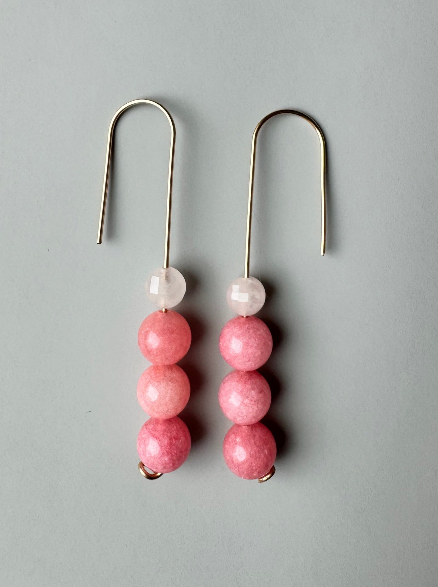 Pink Tourmaline Hook Dangle Earrings