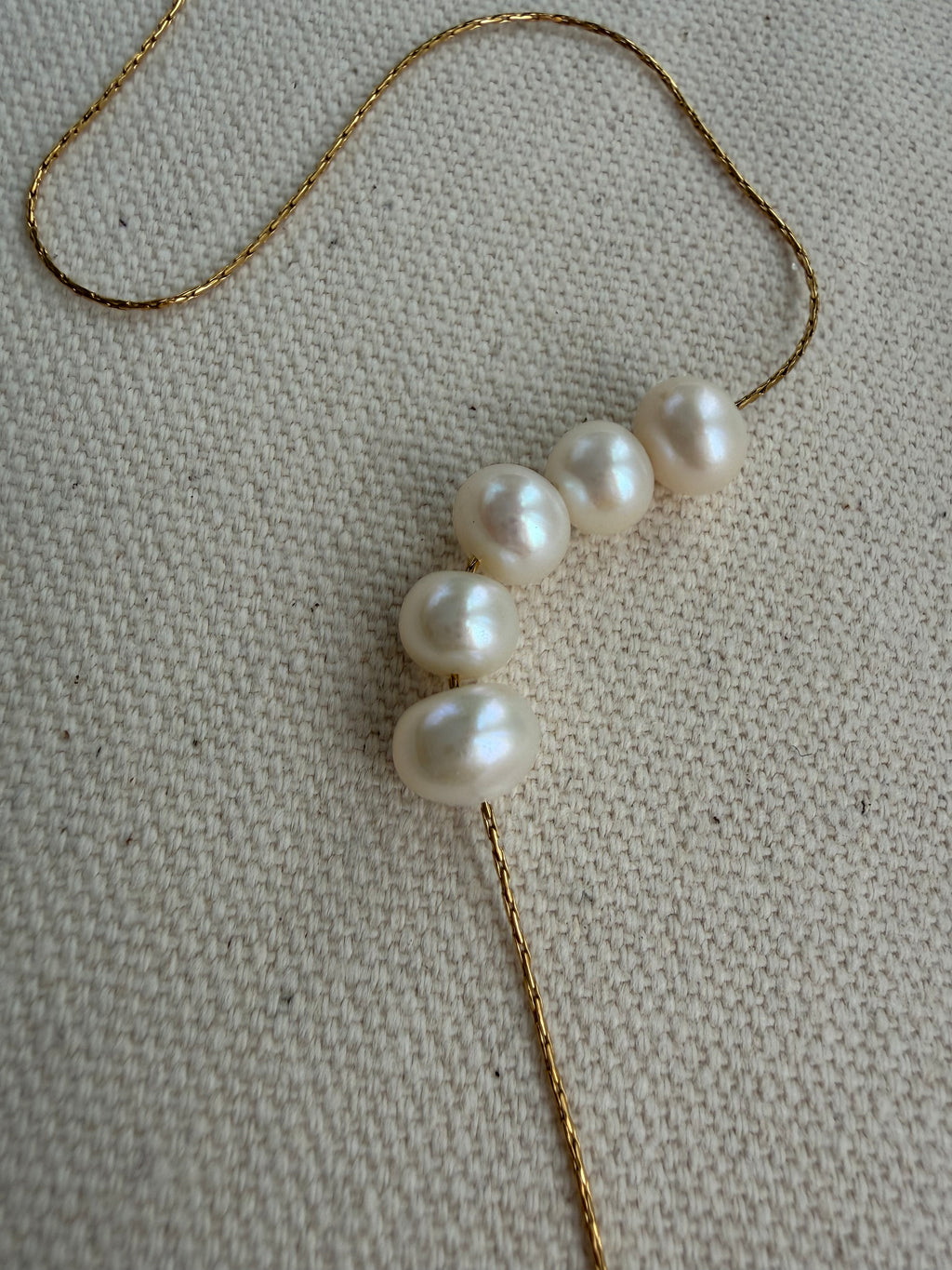 White Pearl Cluster Necklace — Waterproof Chain