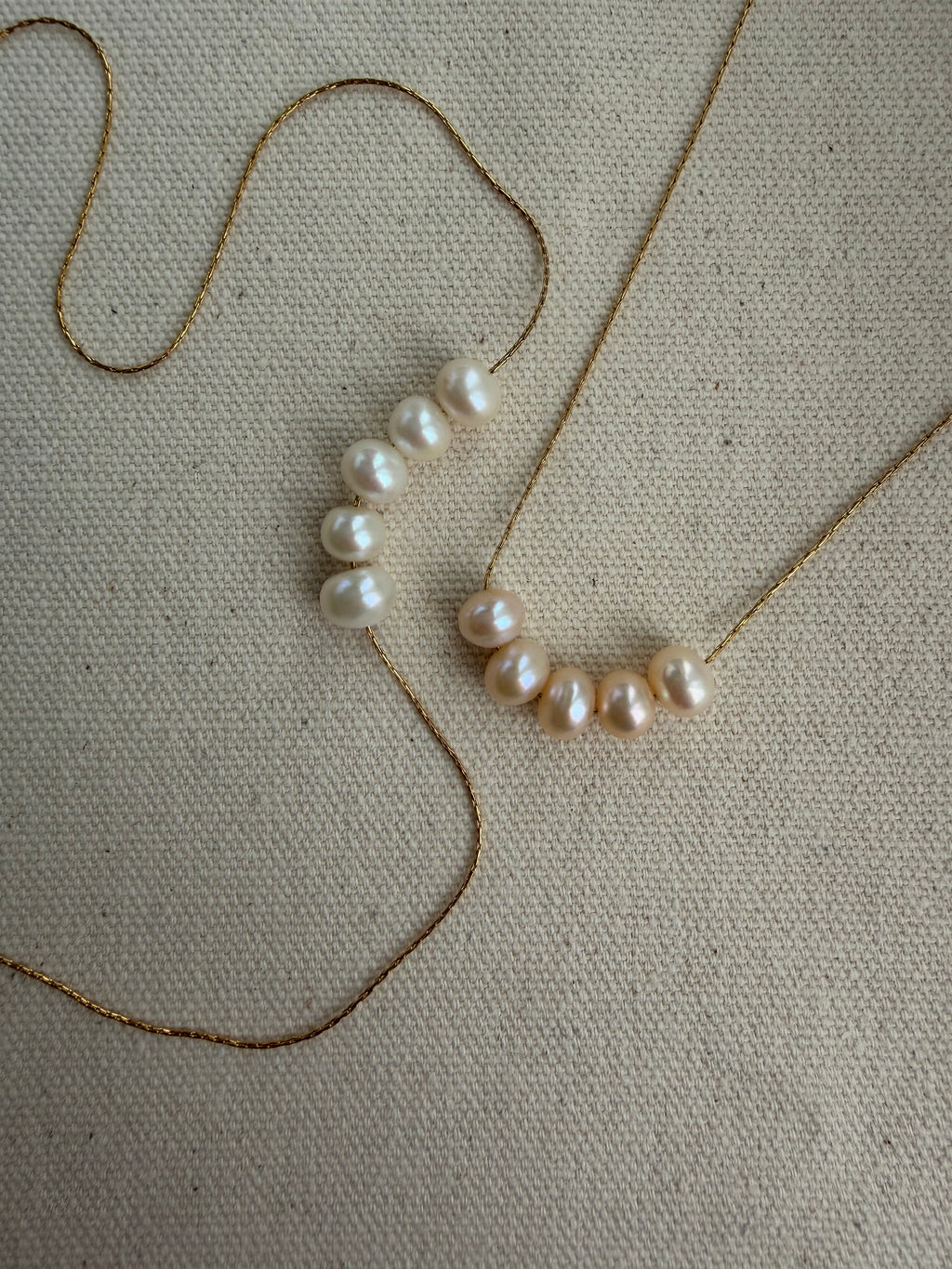 Blush Pearl Cluster Necklace — Waterproof Chain