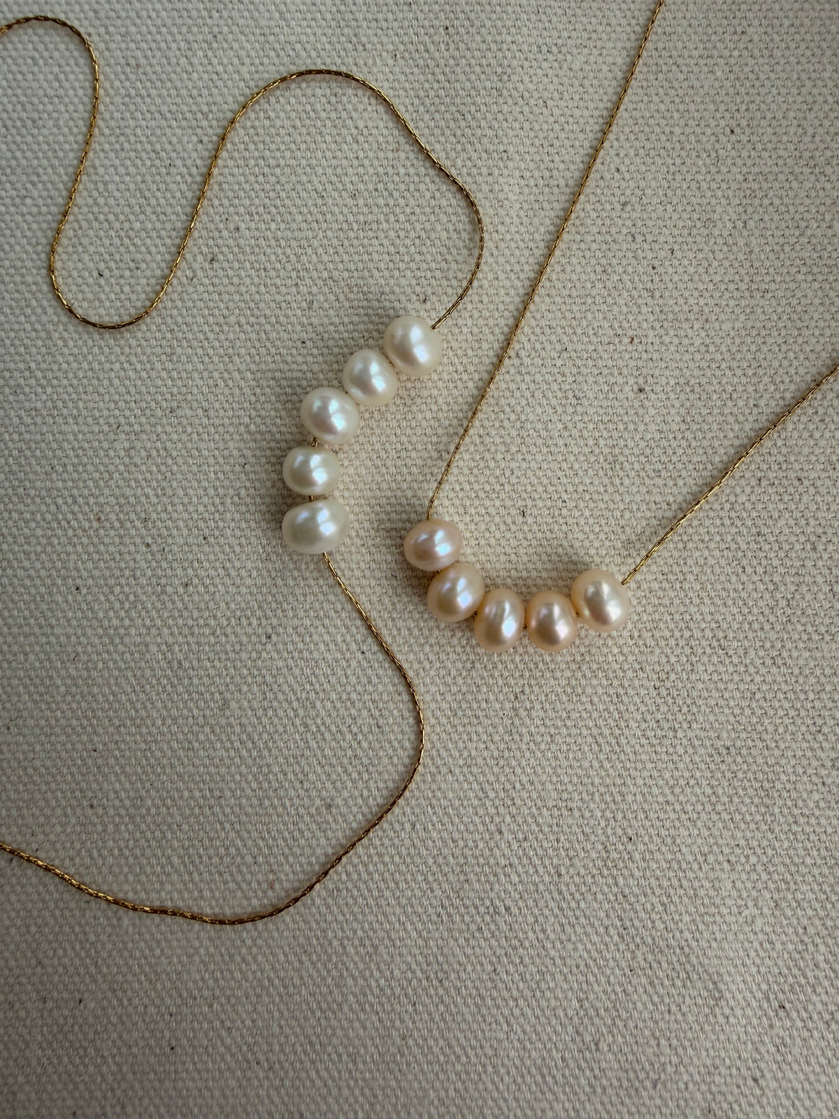 Blush Pearl Cluster Necklace — Waterproof Chain