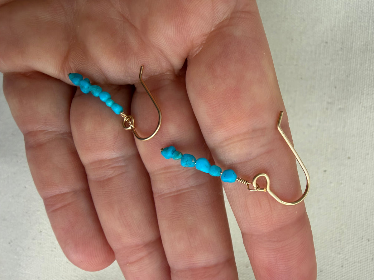 Turquoise Bead Drop Earrings