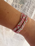 Pink & Blue Delica Wrap Bracelet