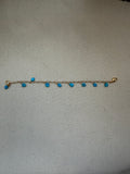 Turquoise Fringe Bracelet — Wire-Wrapped Paperclip Chain