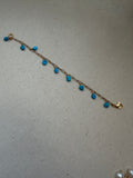 Turquoise Chip Fringe Bracelet — Paperclip Chain