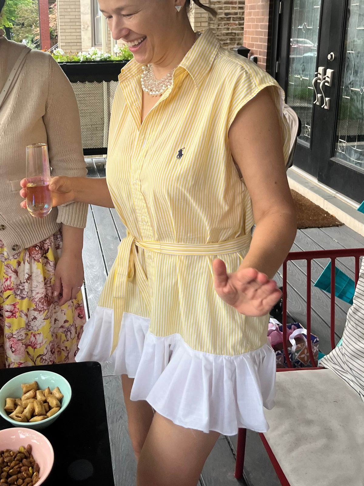 Upcycled Shirt Dress with Ruffle Hem - Made to Order