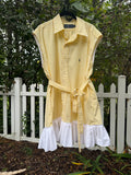 Upcycled Shirt Dress with Ruffle Hem - Made to Order