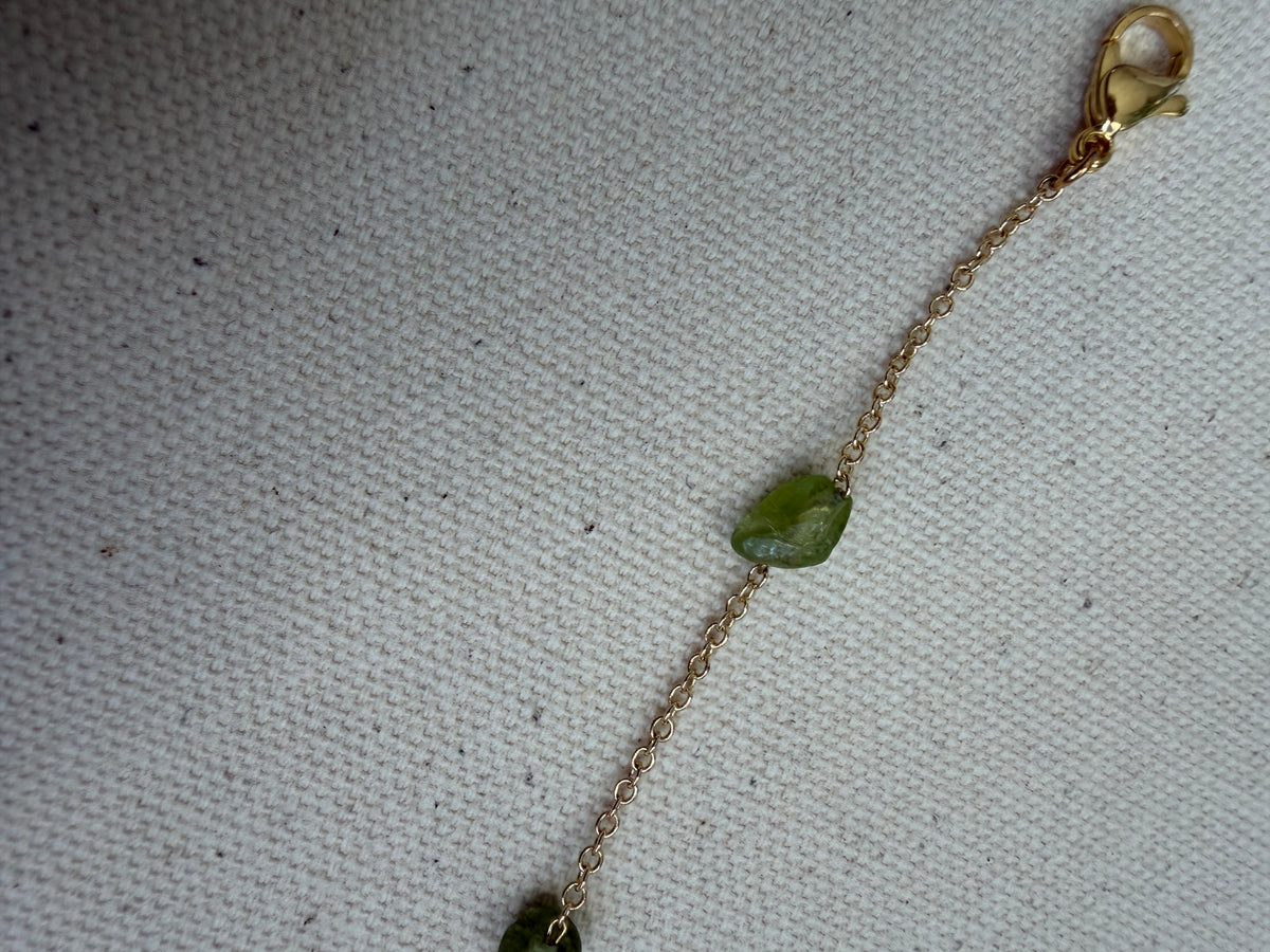 Peridot Station Bracelet — Gold Filled