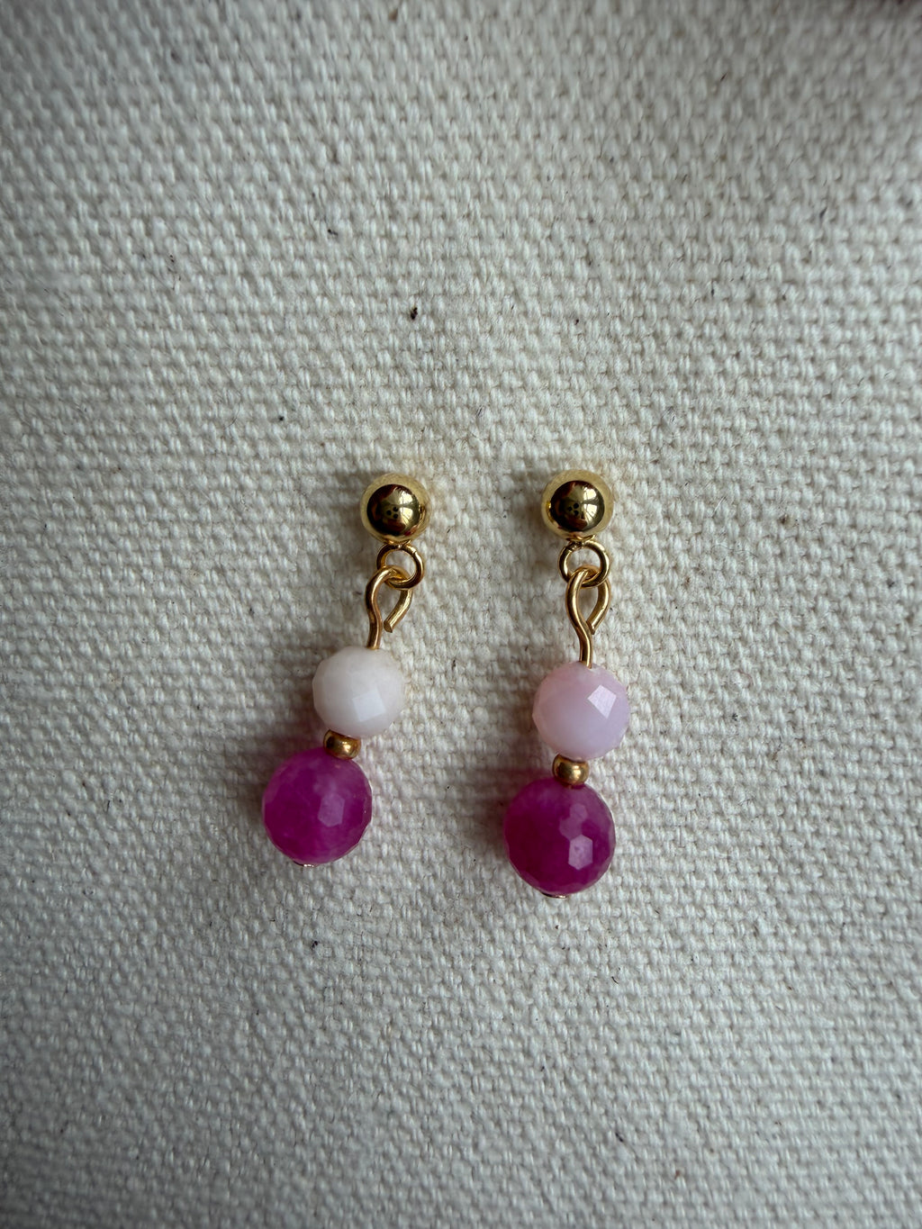 Blush & Magenta Tourmaline Stud Earrings