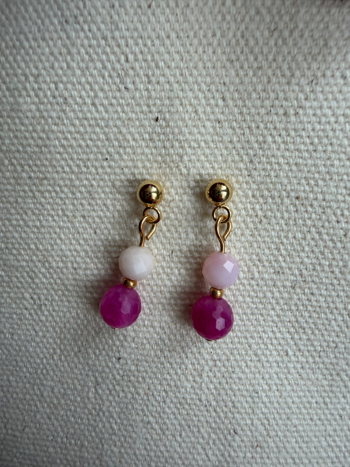 Blush & Magenta Tourmaline Stud Earrings