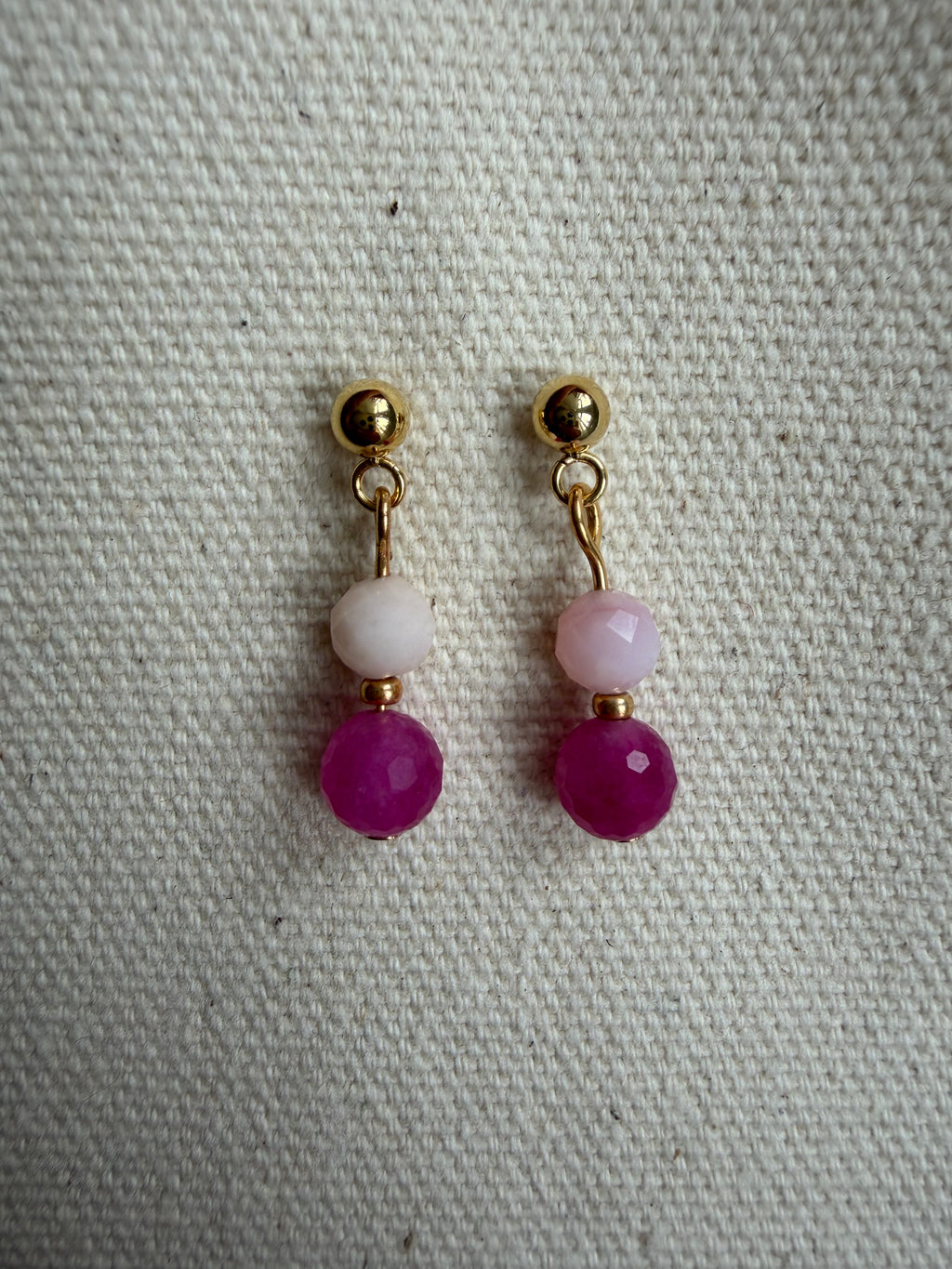 Blush & Magenta Tourmaline Stud Earrings