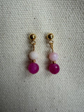 Blush & Magenta Tourmaline Stud Earrings