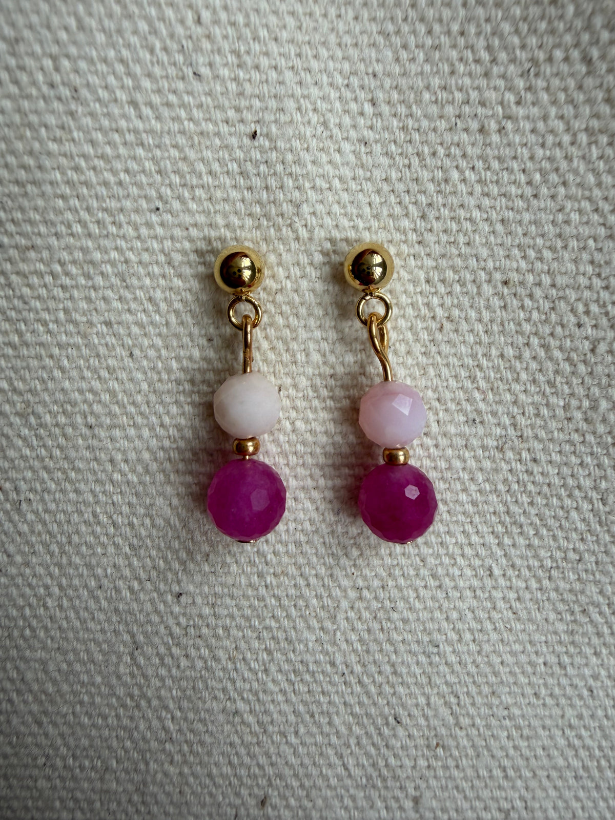 Blush & Magenta Tourmaline Stud Earrings