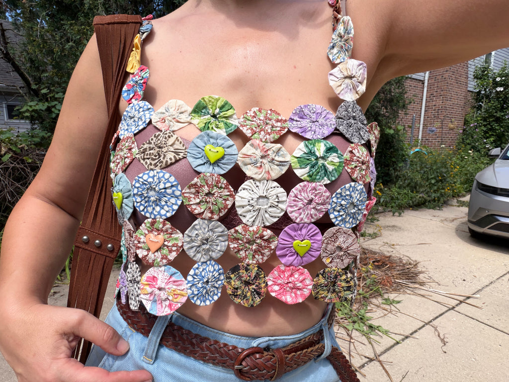 Vintage Yo-Yo Quilt Crop Top