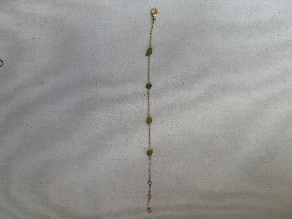 Peridot Station Bracelet — Gold Filled