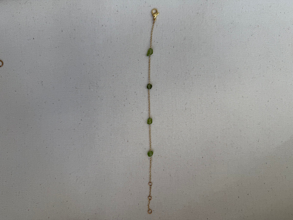 Peridot Station Bracelet — Gold Filled