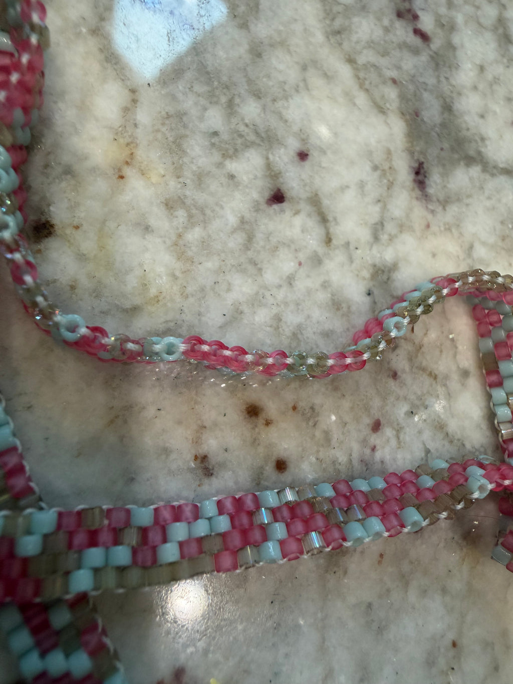 Pink & Blue Delica Wrap Bracelet