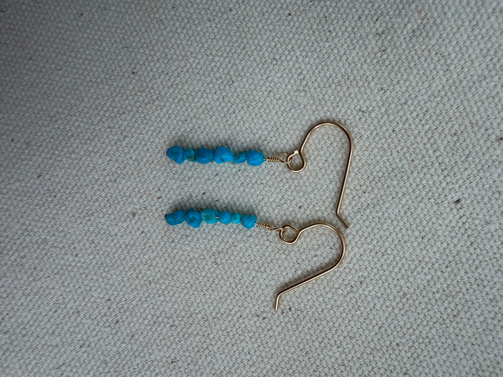 Turquoise Bead Drop Earrings