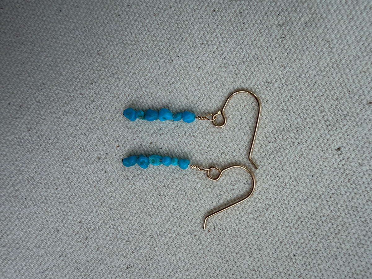 Turquoise Bead Drop Earrings