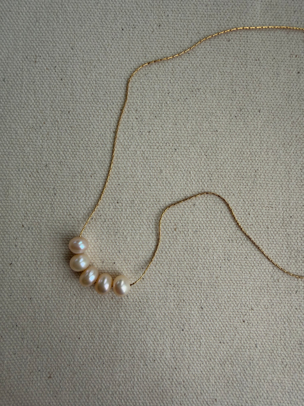 Blush Pearl Cluster Necklace — Waterproof Chain
