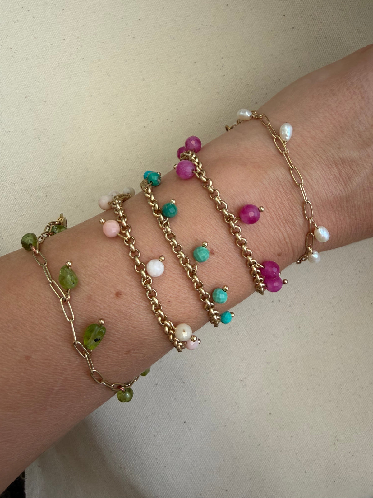 Baroque Pearl Fringe Bracelet — Paperclip Chain