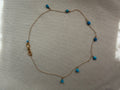 Turquoise Drop Necklace — Gold Filled Cable Chain