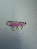 Blush Crochet Safety Pin Earrings — Ethiopian Opal