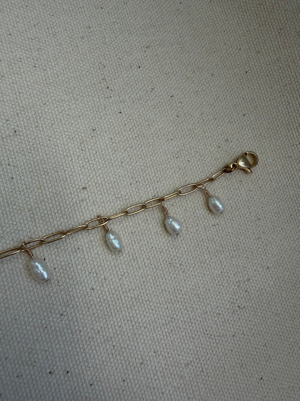 Baroque Pearl Fringe Bracelet — Paperclip Chain