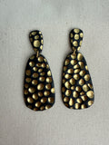 Black & Gold Dot Two-Tier Drop Earrings