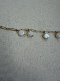 Coin Pearl Fringe Bracelet — Paperclip Chain
