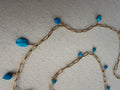 Turquoise Drop Necklace — Gold Filled Paperclip Chain