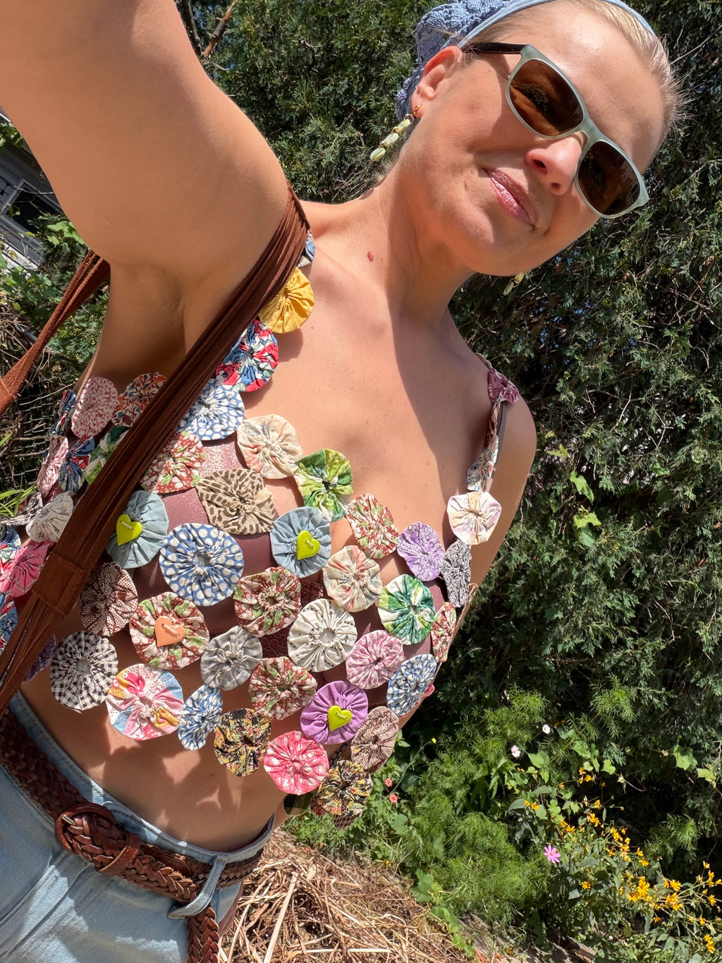 Vintage Yo-Yo Quilt Crop Top