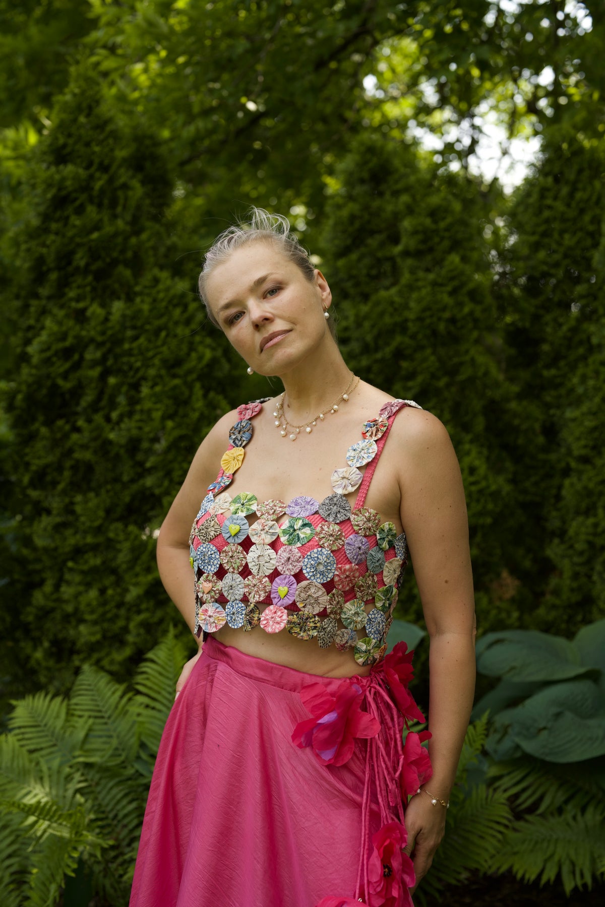 Vintage Yo-Yo Quilt Crop Top
