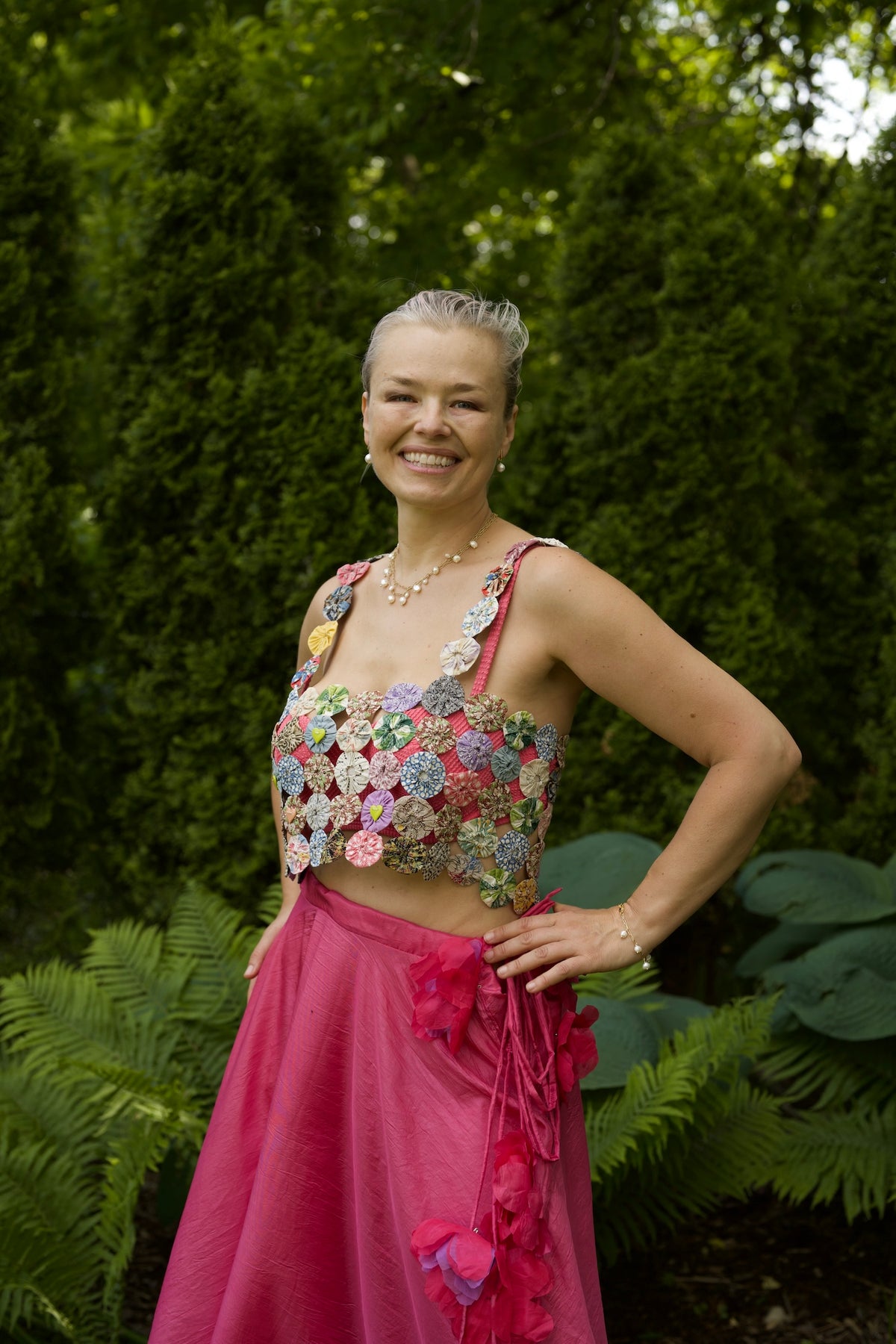 Vintage Yo-Yo Quilt Crop Top