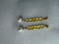Citrine & Glass Pearl Drop Earrings