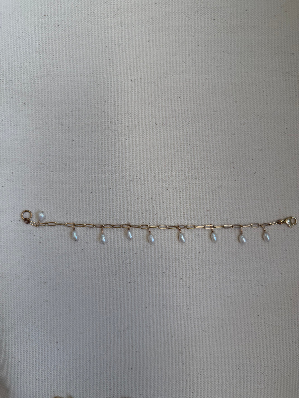 Baroque Pearl Fringe Bracelet — Paperclip Chain
