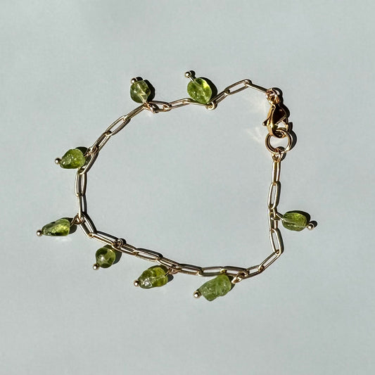 Delicate Natural Peridot Bracelet
