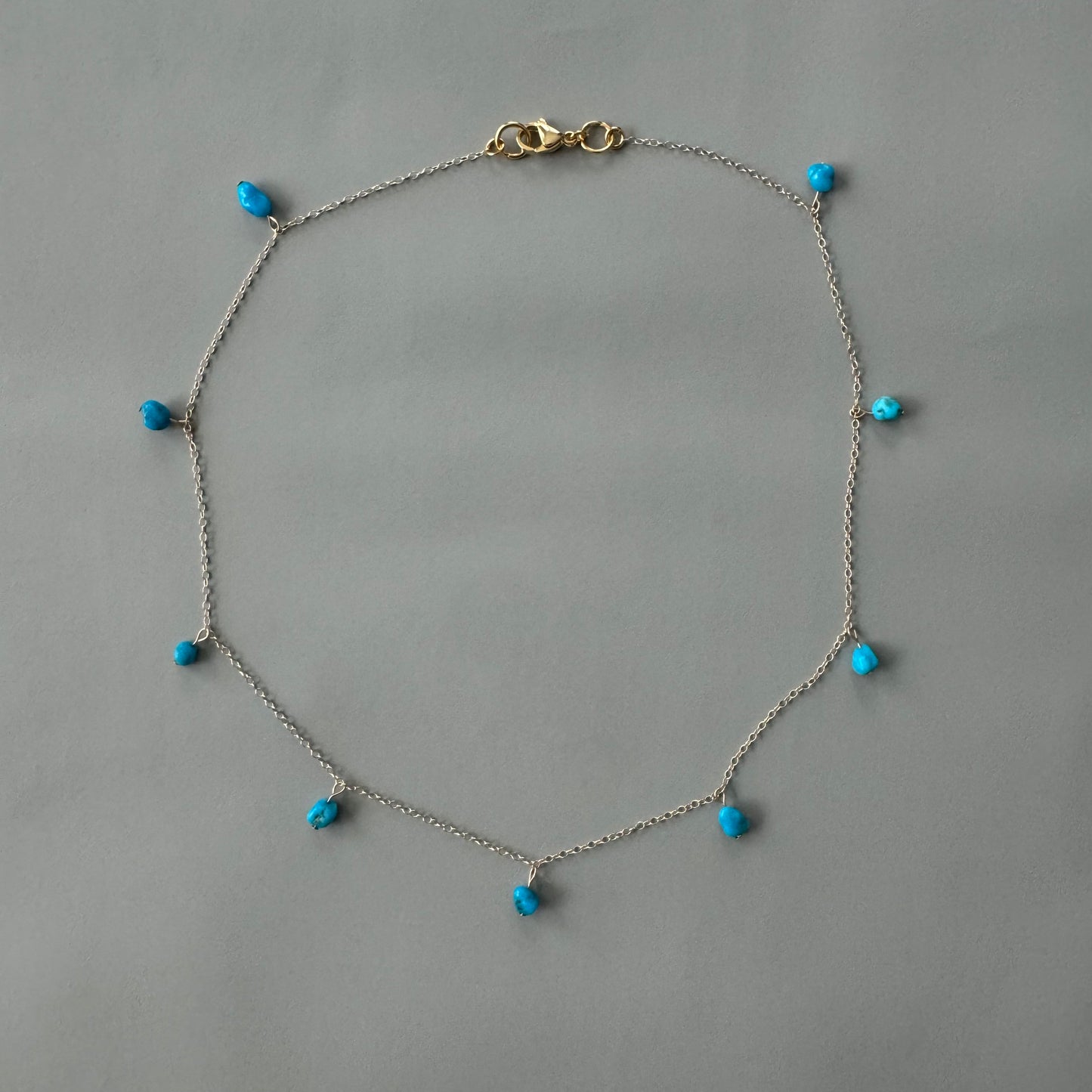 Nereid short necklace with turquoise