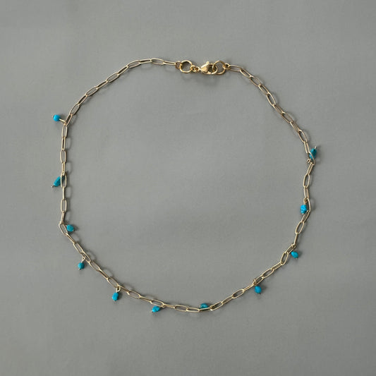 Magda Paperclip Necklace - Turquoise