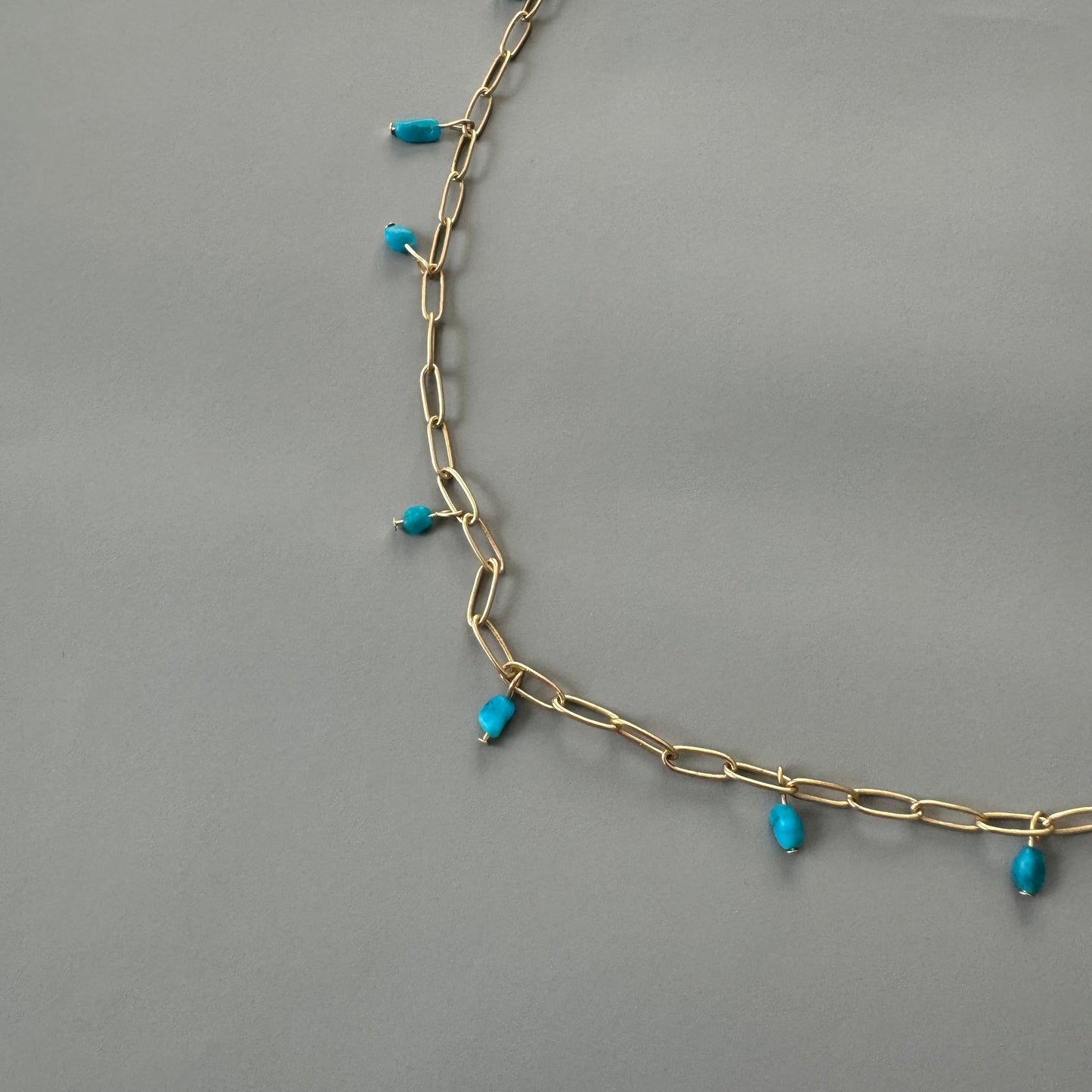 Magda Paperclip Necklace - Turquoise