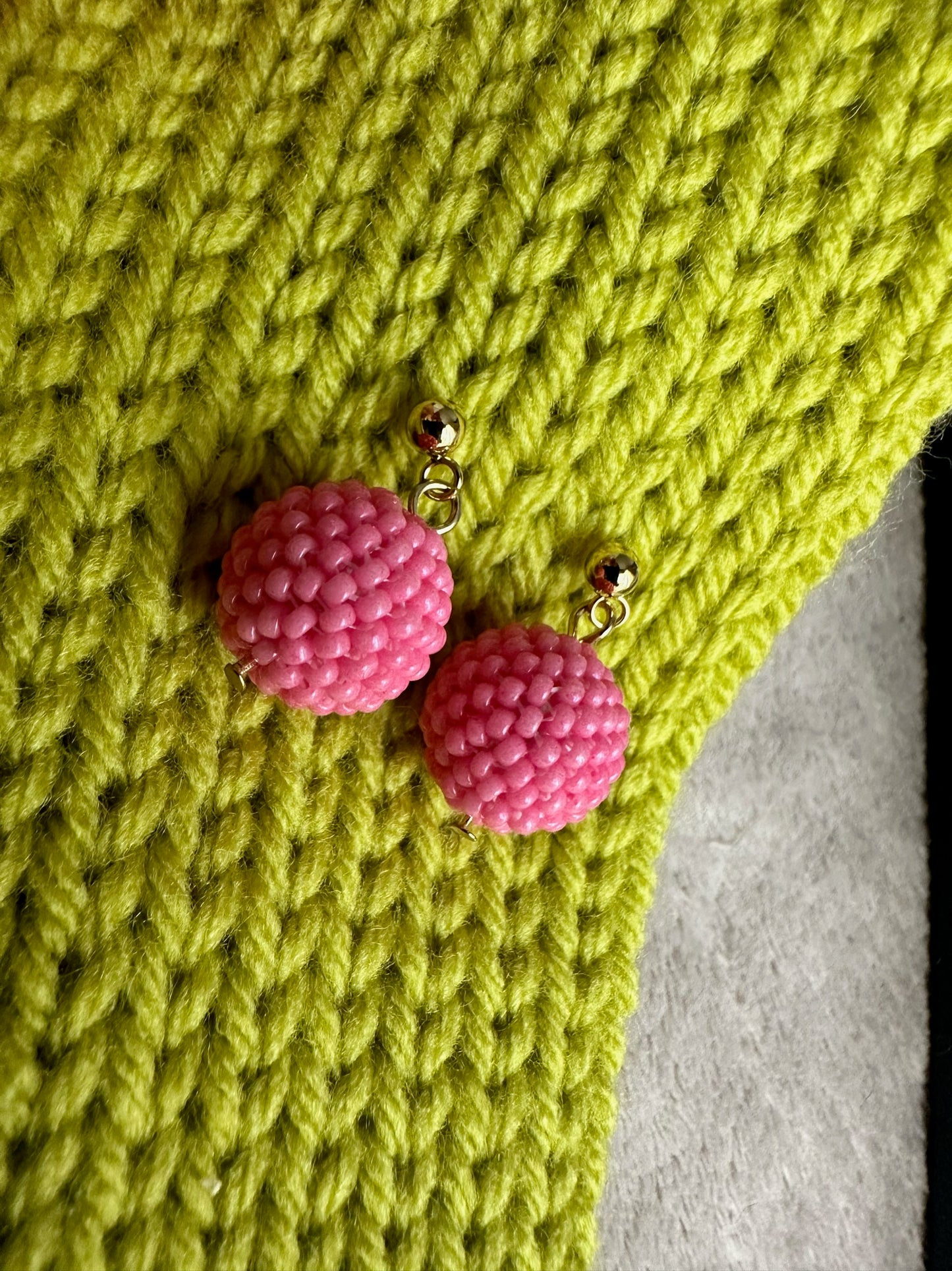 Small Beaded Ball Earrings
