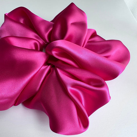 Luxurious Fuchsia Pink Oversize Satin Scrunchie
